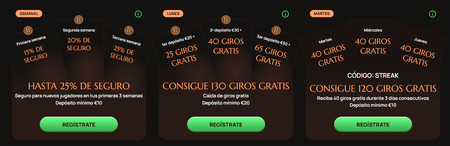Ritzo Casino bonos de bienvenida para juegos de casino