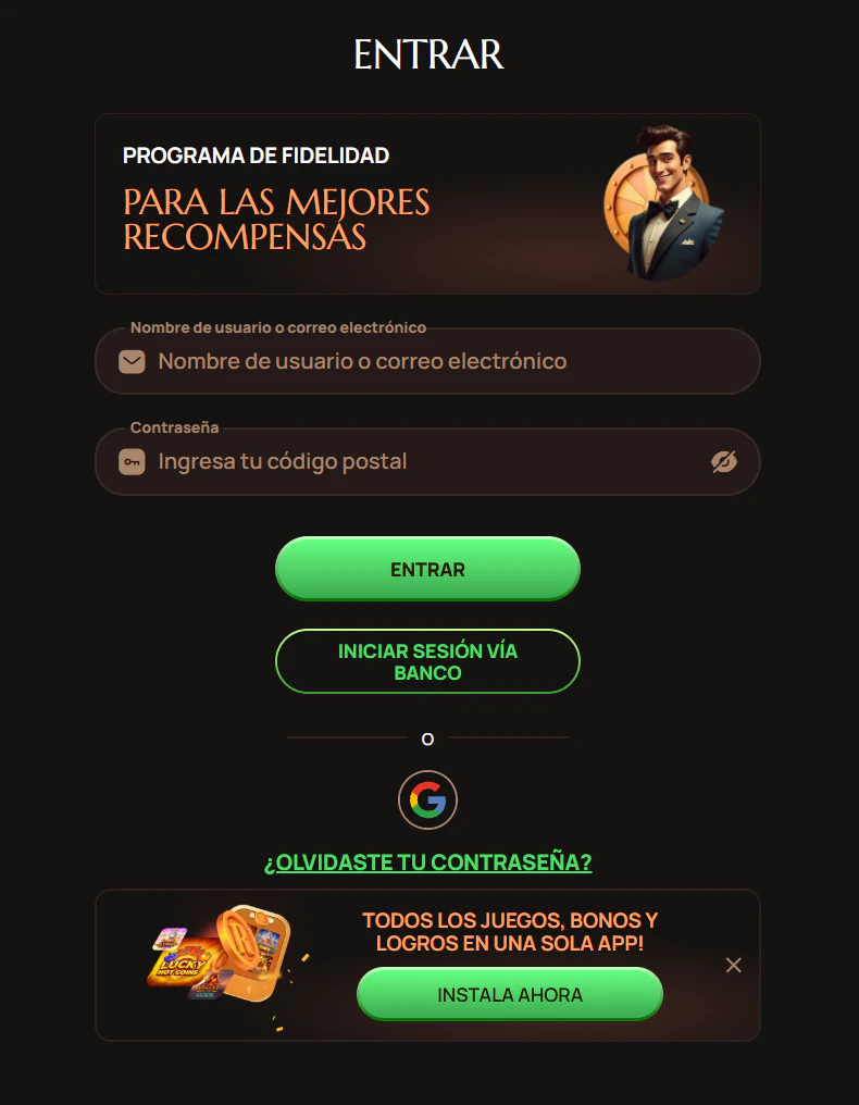 Ritzo Casino registro e inicio de sesión